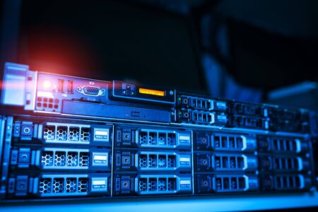 Storage servers in data room Domestic Room .の写真素材