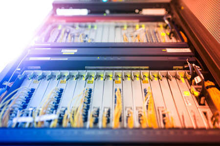 fiber optic with servers in a technology data center .の写真素材