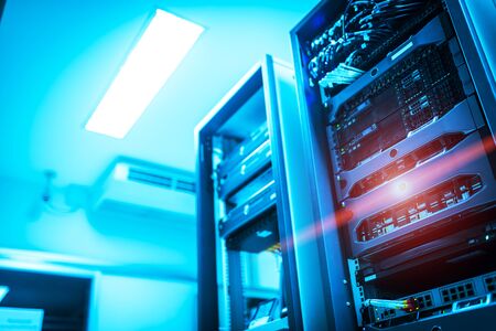 Storage servers in data room Domestic Room .の写真素材