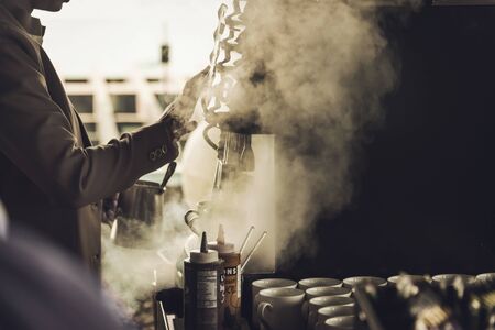 People with professional  coffee Under the warm atmosphere .の写真素材