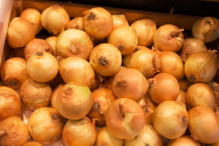 An Onion in market place with soft light .の写真素材