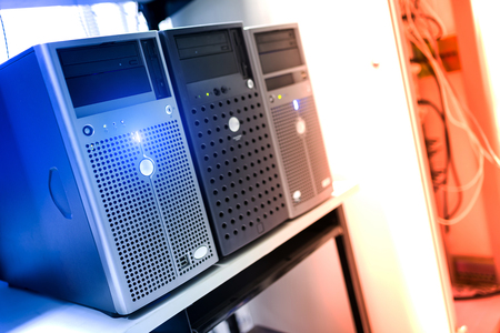 Storage servers in data room Domestic Room .の写真素材