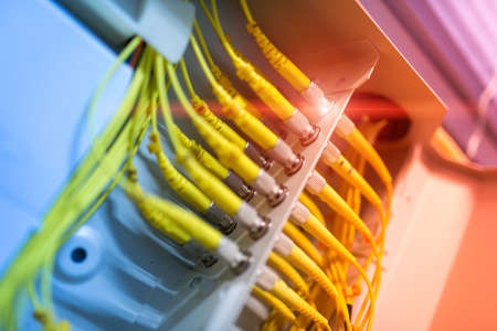 fiber optic with servers in a technology data center .の写真素材