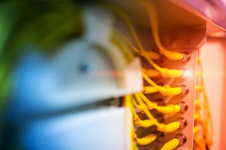 fiber optic with servers in a technology data center .の写真素材