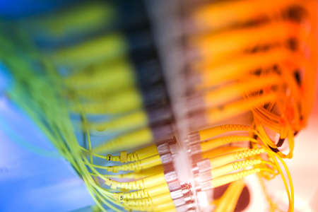 fiber optic with servers in a technology data center .の写真素材