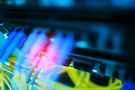 fiber optic with servers in a technology data center .の写真素材