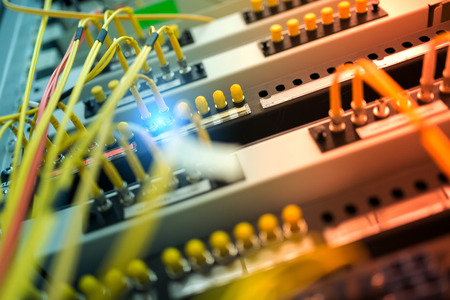 fiber optic with servers in a technology data center .の写真素材