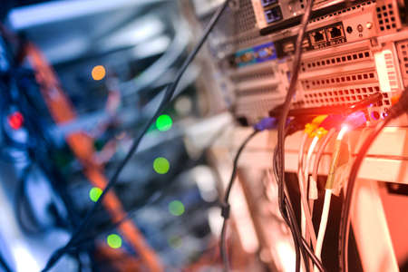 Storage servers in data room Domestic Room .の写真素材