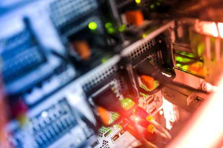 Background Network servers in data room Domestic Room .の写真素材