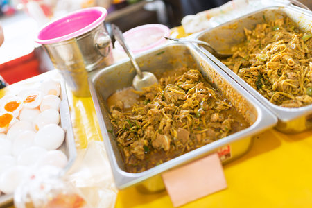 Thai food in market soft light