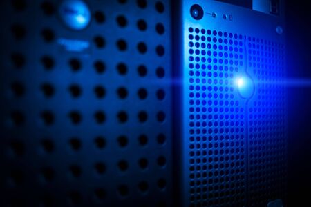 Storage servers in data room Domestic Room .の写真素材