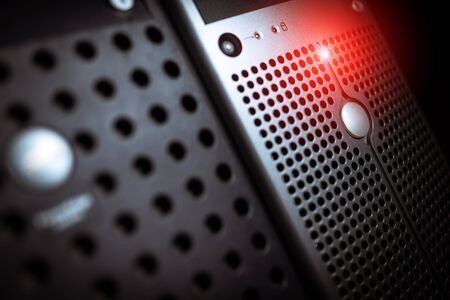 Storage servers in data room Domestic Room .の写真素材