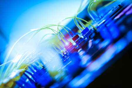 fiber optic with servers in a technology data center .の写真素材