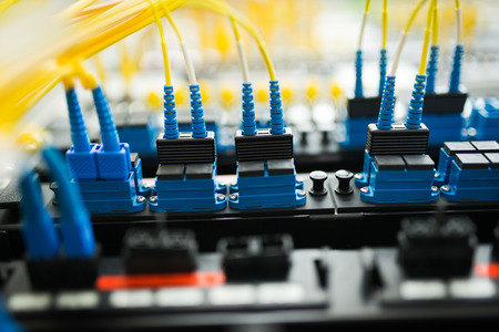 fiber optic with servers in a technology data center .の写真素材