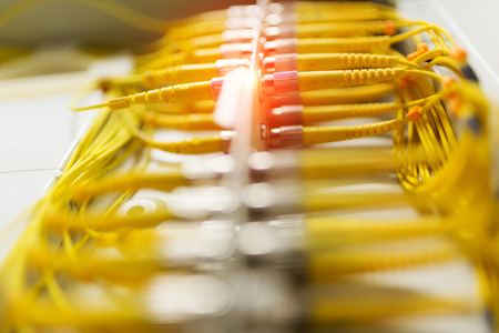fiber optic with servers in a technology data center .の写真素材