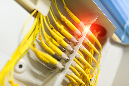 fiber optic with servers in a technology data center .の写真素材