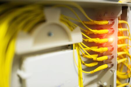 fiber optic with servers in a technology data center .の写真素材