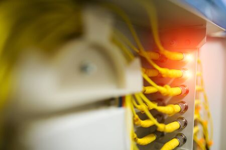 fiber optic with servers in a technology data center .の写真素材