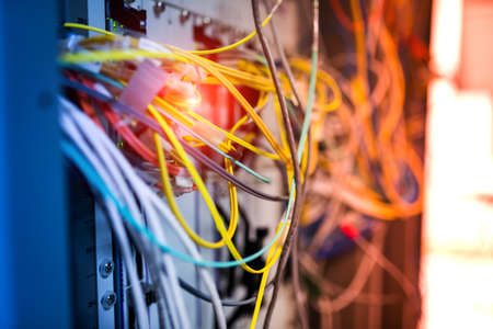 fiber optic with servers in a technology data center .の写真素材