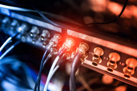 fiber optic with servers in a technology data center .の写真素材