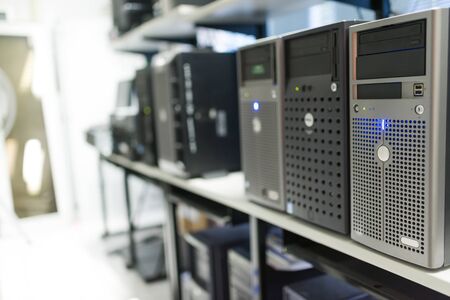 Storage servers in data room Domestic Room .の写真素材