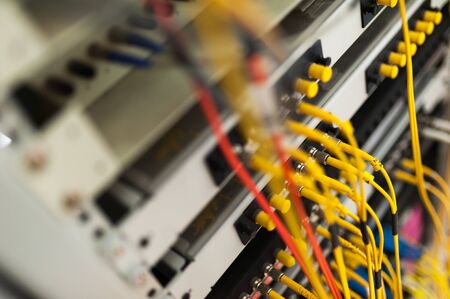 fiber optic with servers in a technology data center .の写真素材
