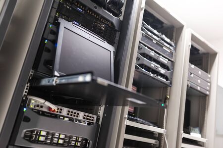 Network servers in data room Domestic Room .の写真素材