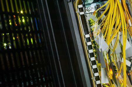 fiber optic with servers in a technology data center .の写真素材