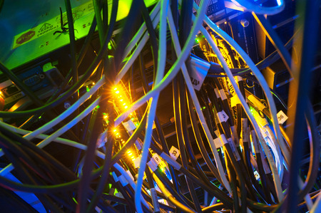 Network servers in data room Domestic Room .の写真素材
