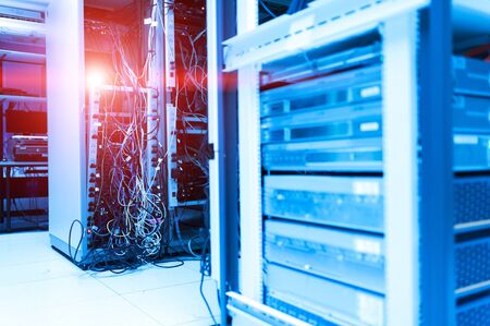 Network servers in data room Domestic Room .の写真素材
