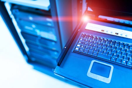Network servers in data room Domestic Room .の写真素材