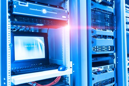 Network servers in data room Domestic Room .の写真素材