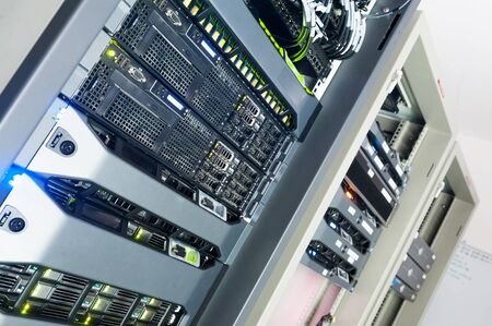 Network servers in data room Domestic Room .の写真素材
