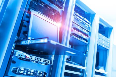 Network servers in data room Domestic Room .の写真素材