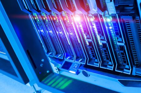 Network servers in data room Domestic Room .の写真素材