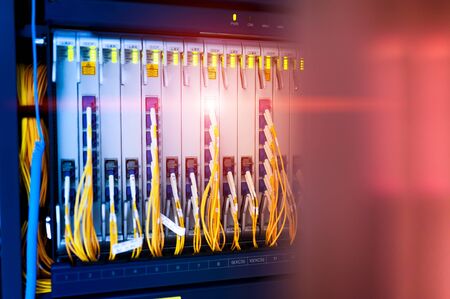 fiber optic with servers in a technology data center .の写真素材