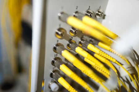 fiber optic with servers in a technology data center .の写真素材