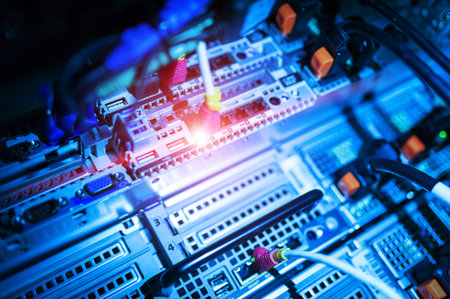 Network servers in data room Domestic Room .の写真素材