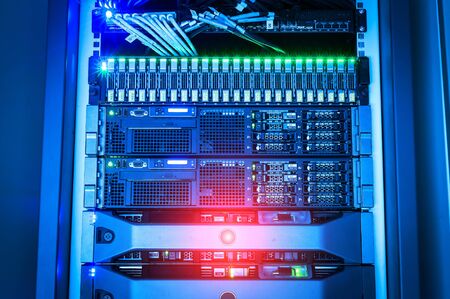 Network servers in data room Domestic Room .の写真素材