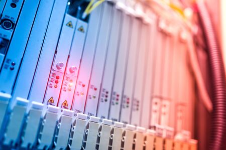fiber optic with servers in a technology data center .の写真素材