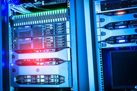 Network servers in data room Domestic Room .の写真素材