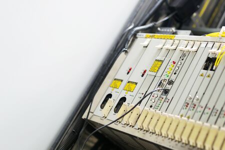 fiber optic with servers in a technology data center .の写真素材