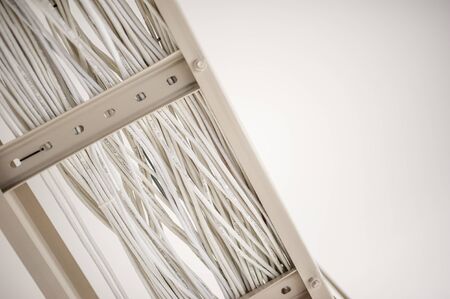 An Lan cable in network room dept of field technic .の写真素材
