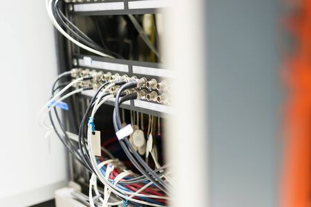fiber optic with servers in a technology data center .の写真素材