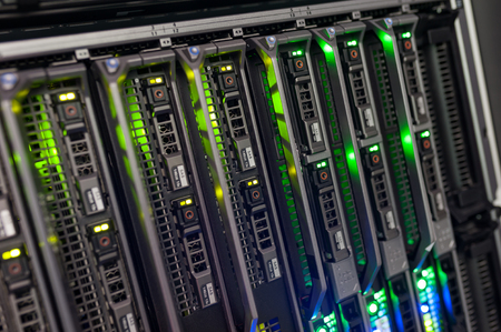 Network servers in data room Domestic Room .の写真素材