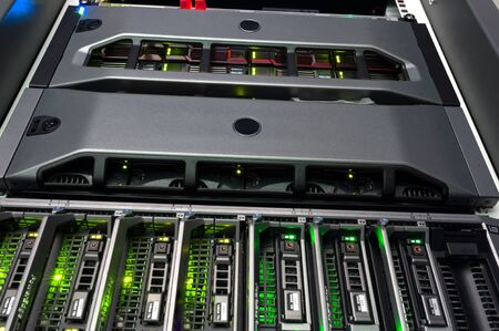 Network servers in data room Domestic Room .の写真素材