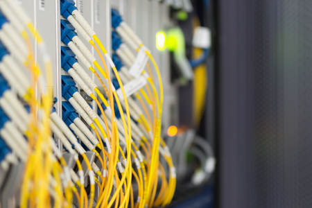 fiber optic with servers in a technology data center .の写真素材