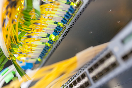 fiber optic with servers in a technology data center .の写真素材
