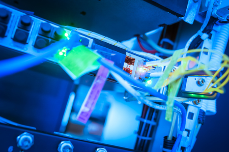 fiber optic with servers in a technology data center .の写真素材