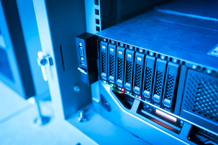 Network servers in data room Domestic Room .の写真素材